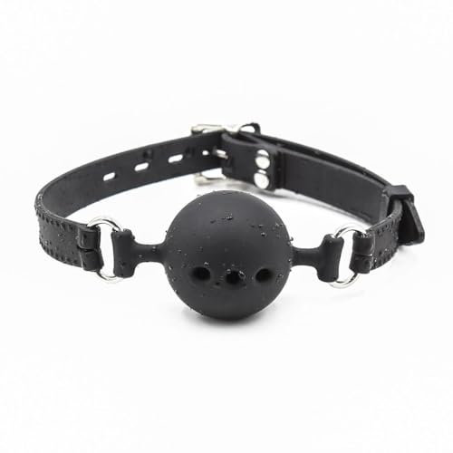 Silicone Sex Gag Ball Breathable Mouth Gag Hollow Gag Adjustable Strap Mouth Gag for Sm Adult Sex Toys Bondage Gear & Accessories for Women Couples L