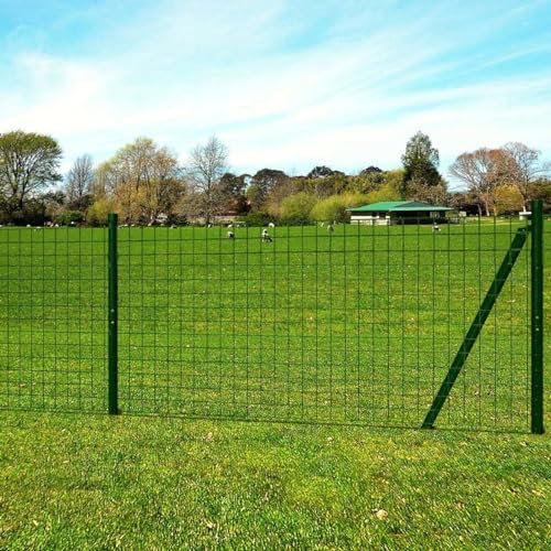 Euro staket, stål, PVC-belagt nätstängsel 10 x 1,7 m grönt för djurinhägnad och staket