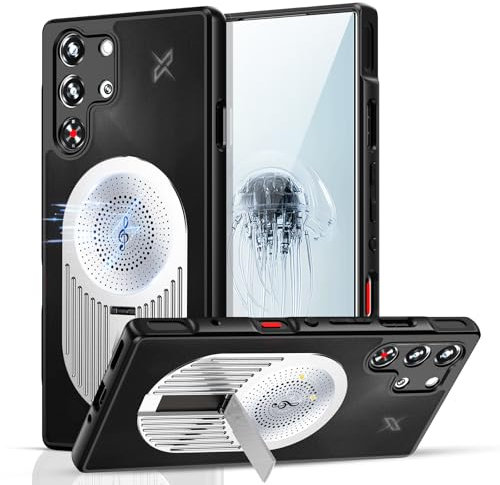 iTape Aromatherapy phone case for Red Magic 10 Pro, cooling and breathable case, magnetic car holder, supports wireless charging Lens protection bracket Silver