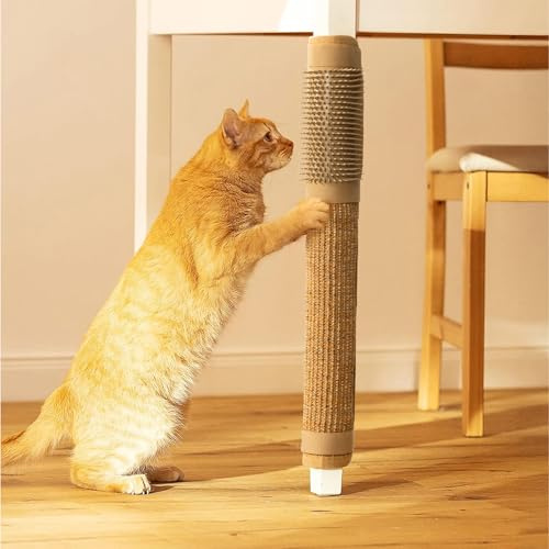 Navaris Tappeto Tiragraffi per Gatti Sisal - Tappetino Tiragraffi Gamba Tavolo - Tappeto Tira Graffi Resistente - Protezione Gambe Tavoli per Gatto - 60 x 25 cm