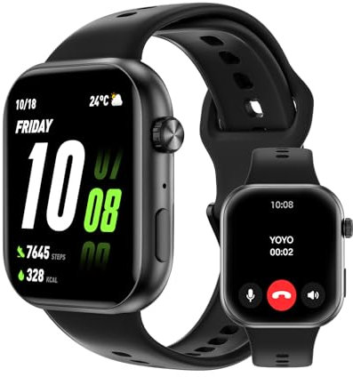 HONOR CHOICE Watch 2i, Bluetooth Calling Smart Watch, AMOLED da 1,85 pollici,14 Giorni di Standy, Spo2, 1ATM, IP68, Compatibile con Android e iOS, Nero