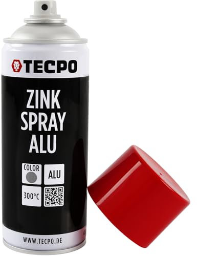 TECPO Spray de zinc para metal y aluminio claro, 400 ml, zinc y aluminio, pintura antioxidante, protección contra la corrosión, revestimiento de imprimación, protección de metal