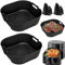 Teglia Friggitrice ad Aria per Philips 3000 Series XL 6.2L, 4 Pezzi Teglia in Silicone per Philips Air Fryer 5000 Serie XXL 7.2L con 1 Paire Guanto da Forno in Silicone(HD9270/90,HD9285/90)