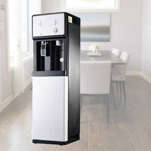 Raffreddatore d'acqua autoportante da pavimento, erogatore di acqua calda e ghiaccio a doppia funzione per ufficio e casa, fontana con caricamento dal basso