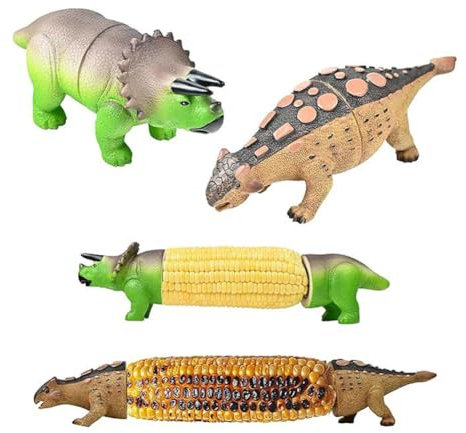 Porta di pannocchia di mais unica di LEEAA Dinosauro carino con artigli in acciaio inossidabile (grigio)