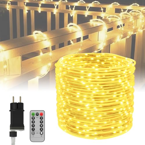 ACXIN Tubo luminoso da 30 m, per esterni, con 300 LED, IP44, impermeabile, per esterni, con telecomando, tubo luminoso per giardino, feste, matrimoni (bianco caldo)