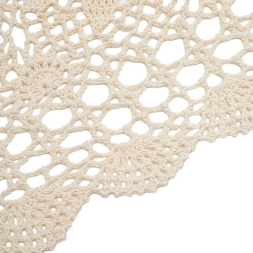 Rehoetom Mantel cuadrado vintage de encaje de algodón con diseño floral hueco, tapete decorativo hecho a mano para mesa de comedor, cafetería, hotel o restaurante (blanco, 60 cm)