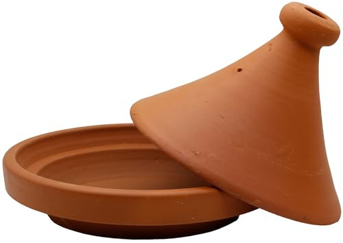 Tajine Casseruola in argilla – Cucina marocchina per 1-2 persone – Ø 25 cm Tagine pentola da giardino non smaltata in terracotta