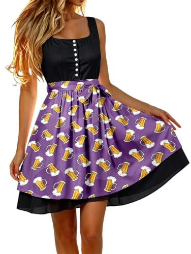 Dirndl förkläde dirndlförkläde individuellt med rosett, kostymmode, dirndlförkläde, dräkter, förkläde med knytband, Dirndl-förkläden kvinnor för bayersk ölfest oktoberfest outfit