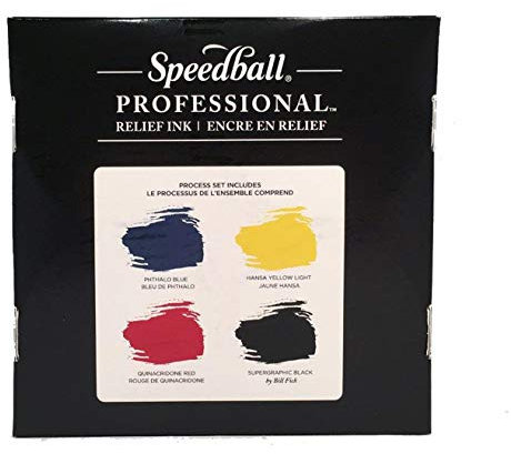 Speedball Professional Relief Ink 4 Colour Set, For Block, Relief Printing, Linocut, Wood Cutting, Oil-Based