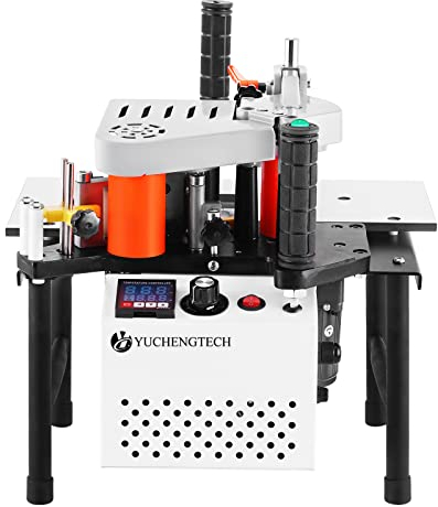 YUCHENGTECH Encoladora de Cantos Portátil Encoladora de Cantos para Madera con Control de Velocidad 2-6m/min Encolado de doble cara Ancho 10-60mm Espesor 0.3-3mm para Madera Contrachapada/PVC/ABS