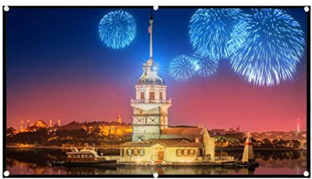 Tiardey - Pantalla de proyección de 60 Pulgadas,16: 9,HD,Plegable,de Metal,Anti-luz,proyector portátil,Pantalla de películas para Cine en casa,Entretenimiento KTV y proyección de Juegos de películas