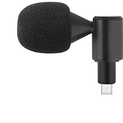 Andoer Mini microphone plug-in pour smartphone, micro cardioïde, prise de type C, angle réglable de 90°, avec 2 pare-vent, pour smartphone, streaming, vlog, chant en ligne
