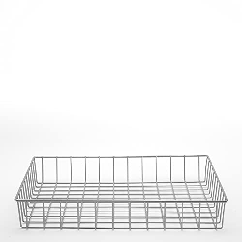 stauraum Drahtkorb Aufbewahrungskorb Metallkorb Organizer Küche Kühlschrank Gefrierschrank Bad Vorratsraum – Korb für Schrank, Speisekammer, Wohnmobil, Garage – robust, silbergrau (XS–XL)