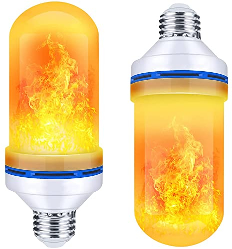 HUKITECH LED-Glühbirne - Flammeneffekt - Flamme - Kerzenlampe - DEKORATIV - PREMIUM QUALITÄT - 9W - Lichtfarbe: warm 1800k - Energieeffizient - Ideal geeignet für Hochzeit, Schlafzimmer, Party, Garten