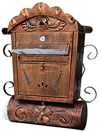 VVHUDA Wandmontierter Briefkasten – Briefkasten, abschließbar – mit Zeitungsrolle, vorgebohrten Befestigungslöchern, sicherem Schloss und Zwei Schlüsseln small Gift