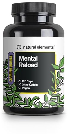 Mental Reload – 120 Kapseln – mit B-Vitaminen, Ashwagandha und Rhodiola Rosea – Regeneration beim Gaming – vegan, hochdosiert, ohne unnötige Zusätze – in Deutschland produziert