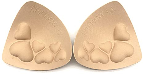 Epiphany LA Women's Push Up Padding Inserts for Swimsuits, Sports Bras and Clothing (1, C Cup - 1 Pair) Beige