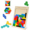 Ainiv Puzzle-Brett Spiel für Kinder, Bausteinpuzzle, 3 in 1 Tangram Holzpuzzle, Montessori Spielzeug, Fördert räumliche Vorstellungskraft und logisches Denken, Geschenk für Jungen und Mädchen