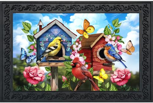 Briarwood Lane Floral Birdhouses Doormat