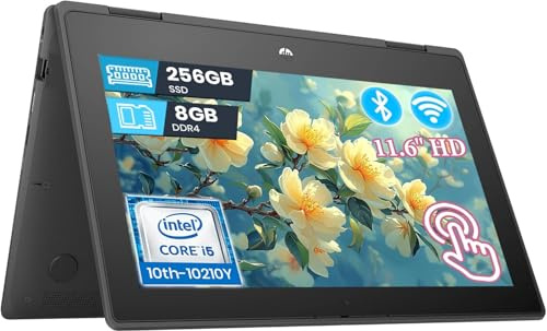 HP ProBook X360 11 G6 EE 2-in-1 Laptop, Intel Core 10th Gen i5-10210Y, 8GB RAM, 256GB SSD, 11,6 pulgadas Touchscreen, QWERTY Keyboard, Win11 Pro (Refurbished)