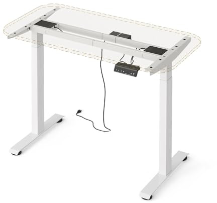 Vicco Elektrisches höhenverstellbares Schreibtischgestell Elevate, Weiß, 2 Motoren, für höhenverstellbare Arbeitsflächen im Homeoffice geeignet
