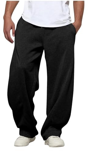 Générique Baggy Pantalon Jogging Homme Large Hiver Chaud Y2K Sweatpants Grande Taille Pantalon de Survêtement Mode Ample Jogging de Travail Taille Élastique