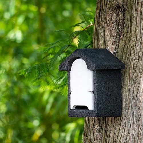 CJ Wildlife Bat Box – Bat Houses – WoodStone Black Wood Composite – Insulated Roosting Shelter – 4.1kg