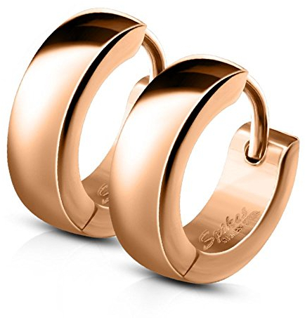 Bungsa Rosegold - Ohrclips 4mm Edelstahl 1 Paar ~ 5 FARBEN ~ (Ohrringe Ohrschmuck Ohrklemmen Studs Damen Frauen Herren Mode Earrings)