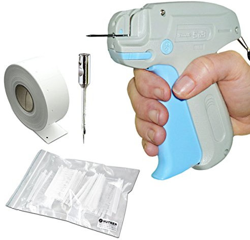 Etikettierpistole Set: Heftpistole Banok 503 S + 1.000 Heftfäden 65 mm + 1.000 Kartonetiketten 30x40 mm + 1 Nadel |HUTNER
