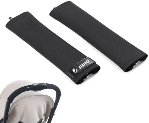 Jané Copertura Maniglione Passeggino Universale, Diviso, Set 2 Pezzi, Anti-Usura, Chiusura Zip, Nero