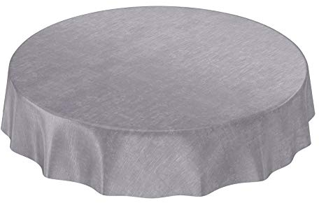 ANRO Tischdecke Wachstuchtischdecke Wachstuch Wachstischdecke Tischdecke Beton Grau Uni Urban Rund 120cm eingefasst