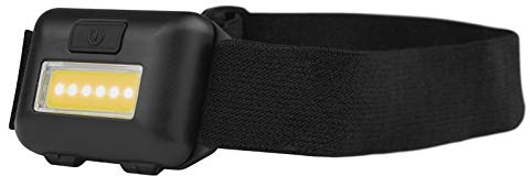 EMOS Mini Stirnlampe für Kinder mit 40 St. Leuchtdauer, COB LED Kopflampe mit Helligkeit 110lm, 15m Leuchtweite und 3 Lichtmodi, stoßbeständige Kopfleuchte, batteriebetrieben