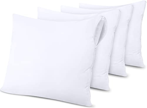 Utopia Bedding wasserdichte Kissenbezüge 80 x 80 cm - 4er-Pack - Kissenschoner Mit Reißverschluss - Anti-Bettkäfer-Kissenbezüge