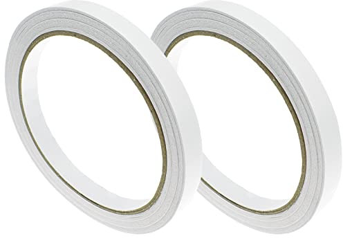 Double Sided Tape 2 Rolls Strong Adhesive Sticky Tape for Documents, Scrapbook, Photo, Craft, Office, School - Each Roll 52 Feet Long, 0.39inch Wide