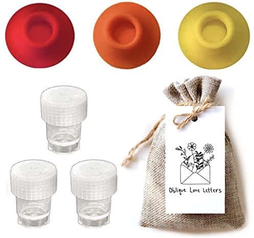 3 Dinky Dip Ink Bottles with Empty Ink jar Holder - Calligraphy Ink Wells with lids for Oblique Calligraphy Pen, Fountain Pen, Glass dip Pen, and dip Pen Holder