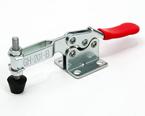 INGDAUM® 1 Stück GH-201B Waagerechtspanner Einstellbare Kniehebelspanner Schnellspanner Knebelklemme für Vorrichtungsbau, Montage, Maschinenbau, Holztechnik (1, GH-201B (90 kg))