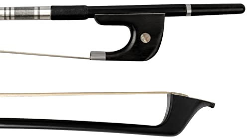 Geigenbogen Kontrabassbogen Aus Kohlefaser, 1/8 Größe, Stark Und Langlebig, Ebenholz, Frosch, Weißes Pferdehaar, Warmer Und Kraftvoller Ton (Size : 1)