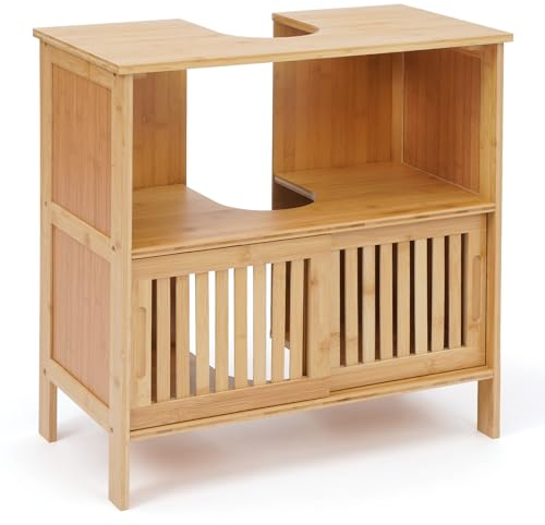 MY FAT GORILLA Bambus Waschbeckenunterschrank - Badezimmermöbel - 60 x 30 x 60 cm - Badezimmer Unterschrank - Unterschrank Waschbecken - Waschtischunterschrank - Badezimmerschrank