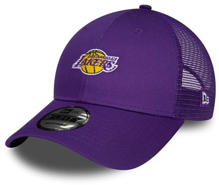 New Era Los Angeles Lakers NBA Pallacanestro Berretto Regolabile Berretto da Camionista Viola Snapback Logo Piccolo della Squadra Maglia