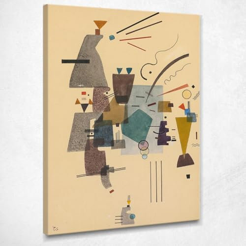 CheQuadro! Riscaldato Freddo Riscaldato Freddo Wassily Kandinsky, wk69 quadro stampato su tela, fine art, assemblato pronto da appendere 130x90 cm