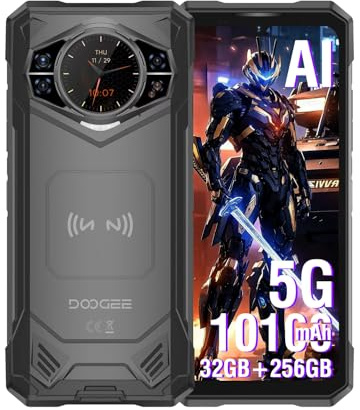 DOOGEE S200 X 5G Outdoor Handy Ohne Vertrag, 6.72 FHD+120GHz Display, 32GB RAM+ 512GB ROM, 100MP+20MP Nachtsicht AI Kamera, NFC, 1.32'AMOLED Display hinten Robustes, Android 14 Smartphone Schwarz