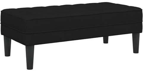 vidaXL Ottomán Negro de 113 x 57 cm para Sala de Estar y Dormitorio. Tiene Tela fácil de cuidar y un Asiento cómodo para 2 Personas. Muebles contemporáneos, versátiles y Minimalistas, ¡ottomanes eleg