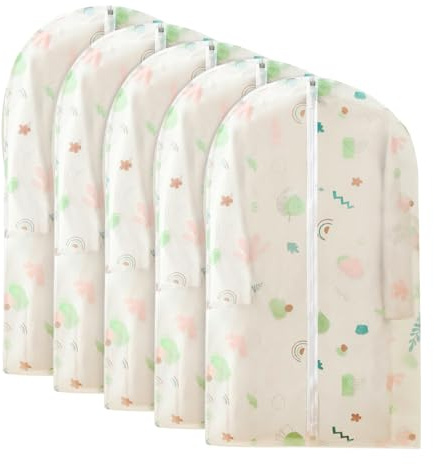 Gsrhzd Fundas Ropa, 5 Piezas 60 * 100cm Polvo Humedad Fundas Ropa Armario con Cremallera, para Vestidos, Trajes, Abrigos