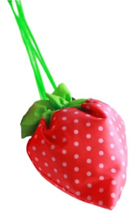 KIXZSAZ Borsa per la spesa alla fragola Riutilizzabile Compatta Pieghevole Borse per studenti Lavabile Organizzatore di viaggio Cibo per la casa Verdura