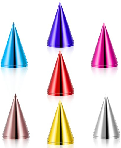 Elegaperma 14 PCS Colorful Party Hats, Shiny 7-Color Party Hat and Adults with Elastic Cords, Festive Birthday Hats for Birthday Parties