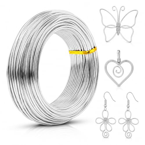 12 Gauge Aluminum Craft Wire,Bendable Metal Wires,Bonsai Wires,108 Feet 2mm | Thick Bendable Florist Wire,easy to bend and shape;suitable for Sculpting,DIY Jewelry,Modelling,and Dolls DIY(Sliver)