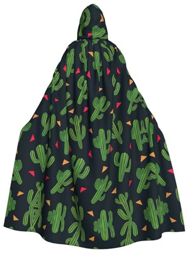 RRhgipp Kaktus konst vuxen mantel med huva unisex lång mantel med huva vampyrcape häxa maskeraddräkt present 150 cm