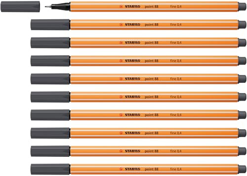 STABILO - Fineliner - point 88-10er Pack - schwarzgrau