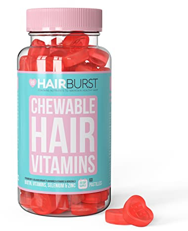 HAIR BURST Biotin Gummies for Hair Growth — Hair, Skin & Nails Vitamin Supplement, Reduces Breakage, Promotes Healthier Thicker- Daily Chewable Vitamins - 1 Month